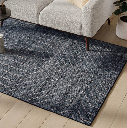 Parallel 5 X 8 Rug - Wave Blue / White