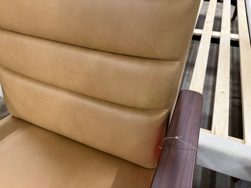 Ellow 28.5" Leather Reclining Lounge Chair - Charme Tan