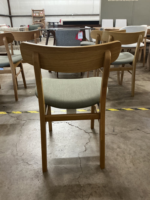 Set of 6 Ecole Dining Chairs - Oak And Welsh Green