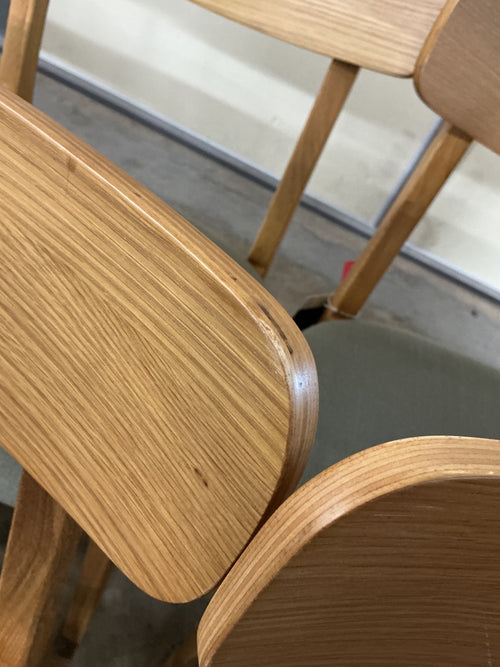 Set of 6 Ecole Dining Chairs - Oak And Welsh Green