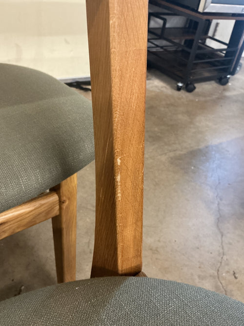 Set of 6 Ecole Dining Chairs - Oak And Welsh Green