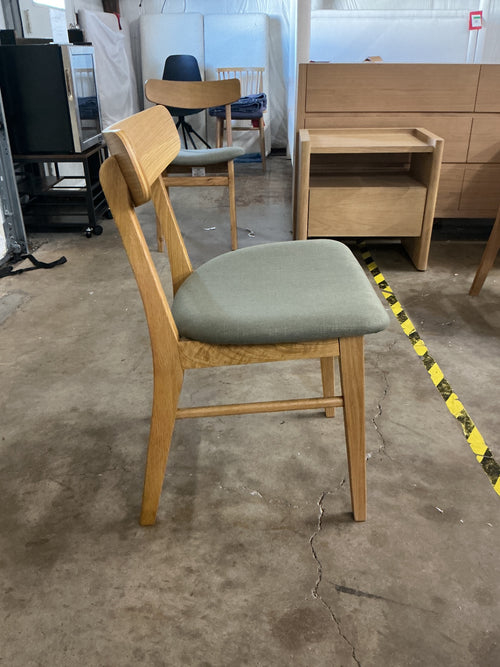 Set of 6 Ecole Dining Chairs - Oak And Welsh Green