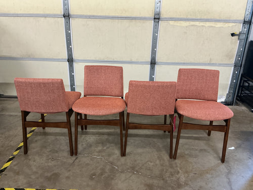 Set of 4 Nosh Dining Chairs - Walnut And Rosehip Orange