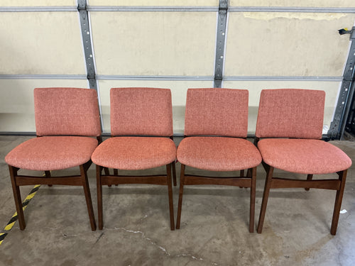 Set of 4 Nosh Dining Chairs - Walnut And Rosehip Orange