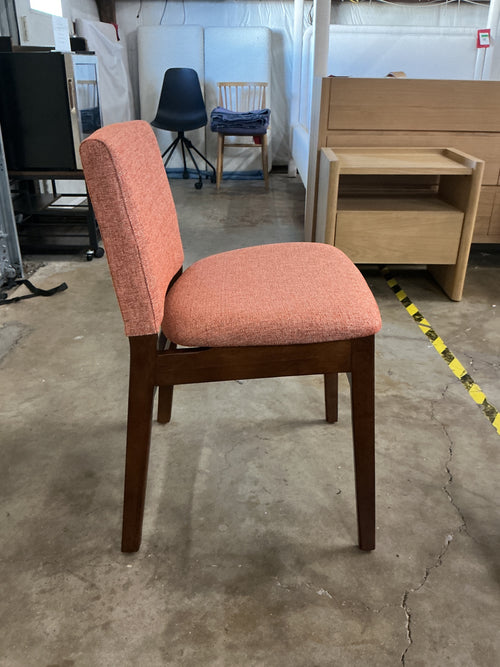 Set of 4 Nosh Dining Chairs - Walnut And Rosehip Orange