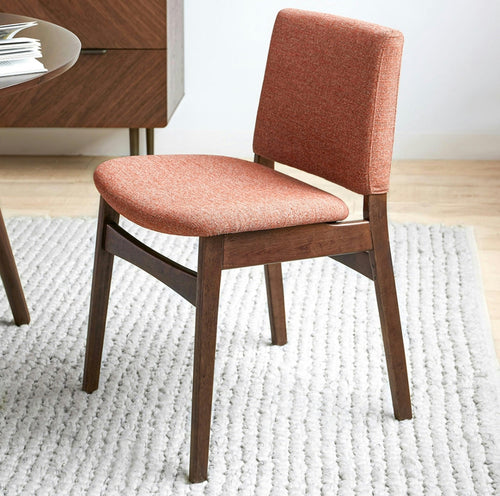 Set of 4 Nosh Dining Chairs - Walnut And Rosehip Orange