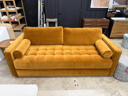 Sven 88" Tufted Velvet Sofa Bed - Plush Pacific Ginger