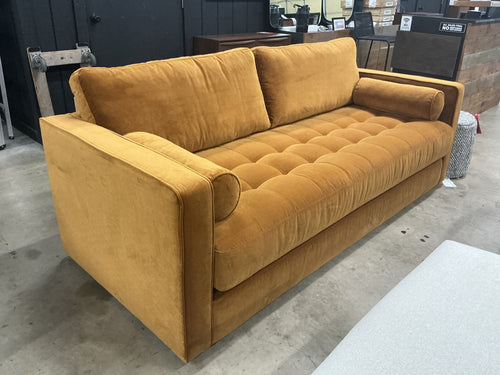 Sven 88" Tufted Velvet Sofa Bed - Plush Pacific Ginger