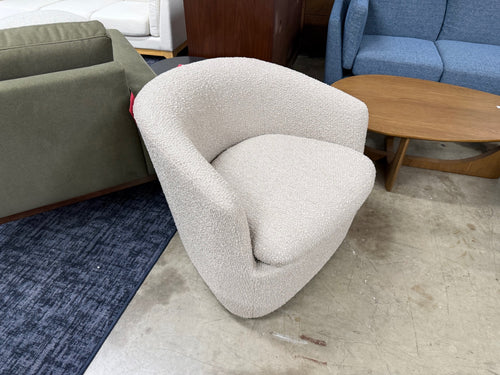 Turoy 32.5" Swivel Lounge Chair - Lunaria Sandstone Bouclé