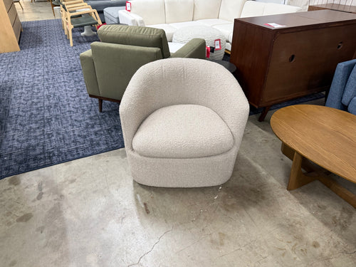 Turoy 32.5" Swivel Lounge Chair - Lunaria Sandstone Bouclé