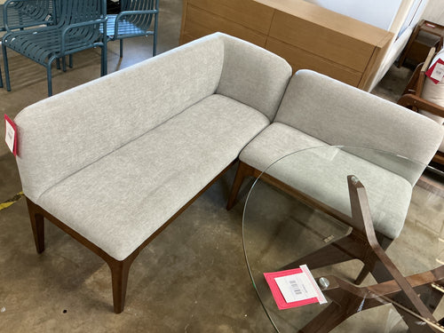 Rosin Banquette Set - Smoked Oak And Hestia Gray