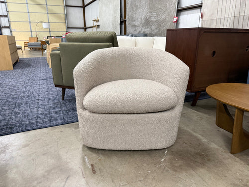 Turoy 32.5" Swivel Lounge Chair - Lunaria Sandstone Bouclé