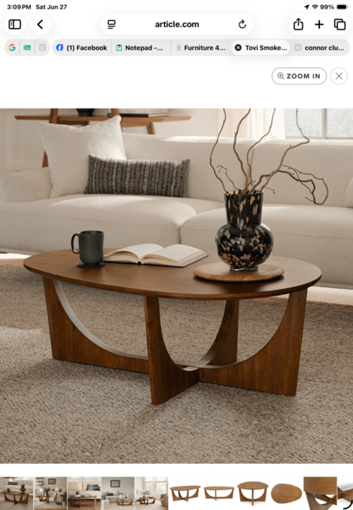 Tovi 42.5" Coffee Table - Smoked Oak