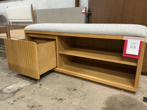 Kouva 47" Bench - Natural Oak And Santolina Gray