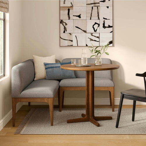Rosin Banquette Set - Smoked Oak And Hestia Gray