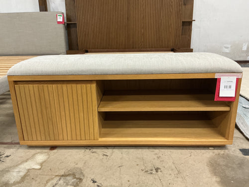 Kouva 47" Bench - Natural Oak And Santolina Gray
