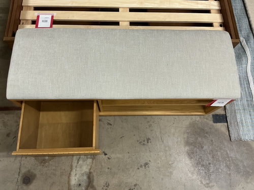 Kouva 47" Bench - Natural Oak And Santolina Gray