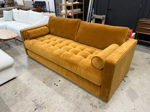 Sven 88" Tufted Velvet Sofa Bed - Plush Pacific Ginger