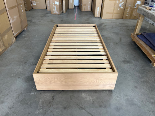 Leif Twin Platform Storage Bed - White Oak