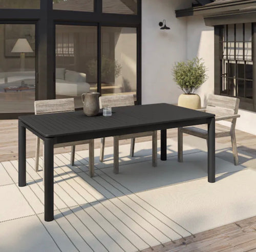 Fisk 75.5" - 96" Outdoor Extendable Dining Table - Black