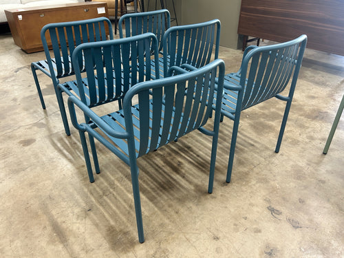 Set of 6 Sarek Outdoor Stackable Dining Chairs - Peacock Blue