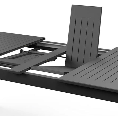Fisk 75.5" - 96" Outdoor Extendable Dining Table - Black
