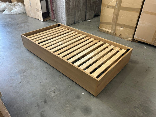 Leif Twin Platform Storage Bed - White Oak