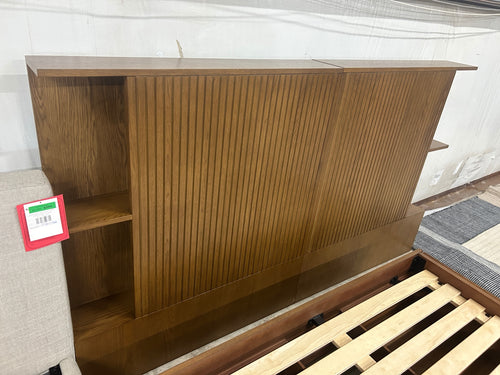 Kouva Queen Storage Headboard - Smoked Oak