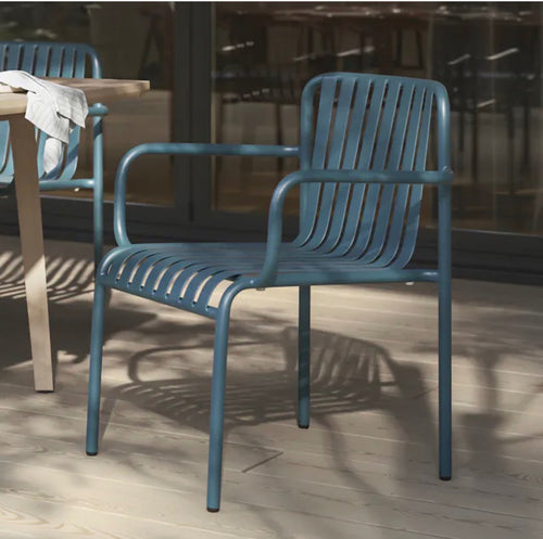 Set of 6 Sarek Outdoor Stackable Dining Chairs - Peacock Blue