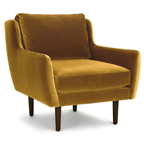 Matrix 30.5in Velvet Lounge Chair - Yarrow Gold