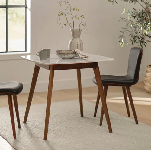 Vena Cafe Table - Walnut and Marble