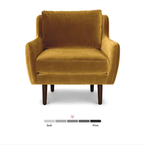 Matrix 30.5in Velvet Lounge Chair - Yarrow Gold