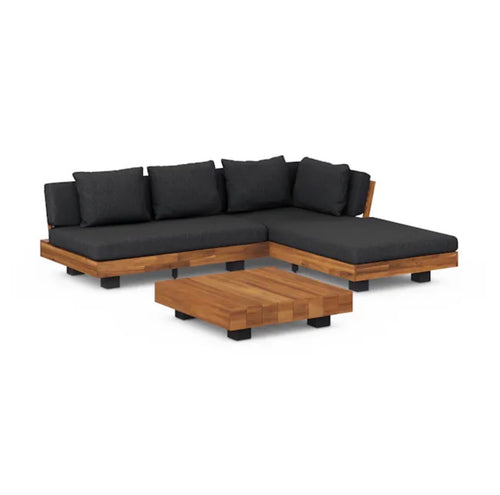 Lubek 82.5" Outdoor Low Right Sectional Set - Slate Gray