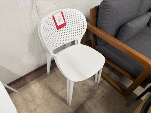 Pair of Dot Outdoor Stackable Dining Chairs - White