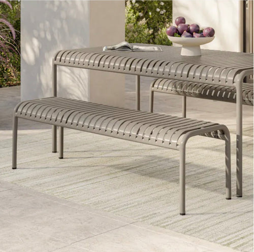 Sarek 67" Outdoor Dining Table Set - Warm Stone