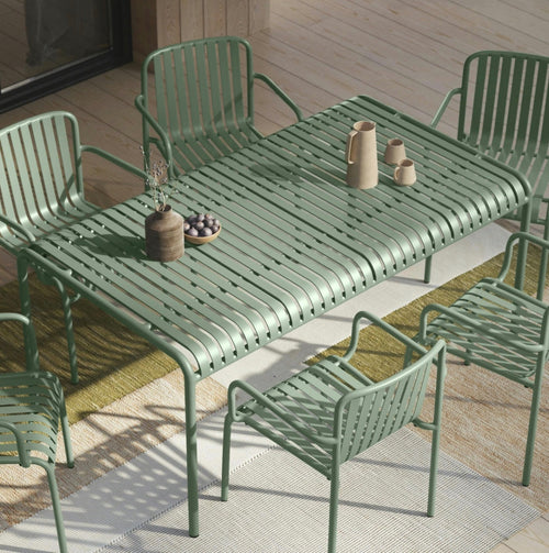 Pair of Sarek Outdoor Stackable Dining Armchairs - Khaki Green