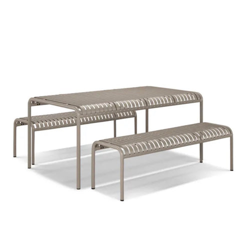 Sarek 67" Outdoor Dining Table Set - Warm Stone