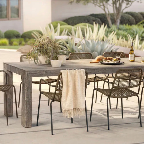 Atica 98" Outdoor Dining Table - Washed Acacia