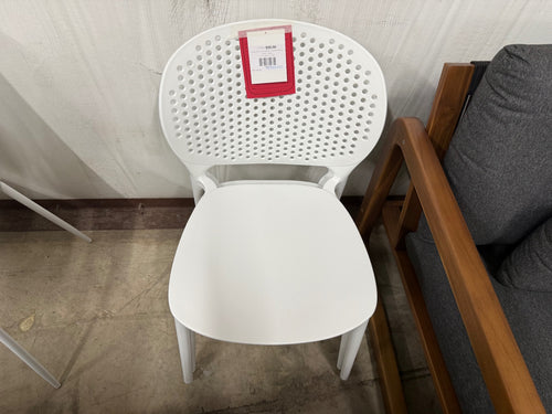 Pair of Dot Outdoor Stackable Dining Chairs - White