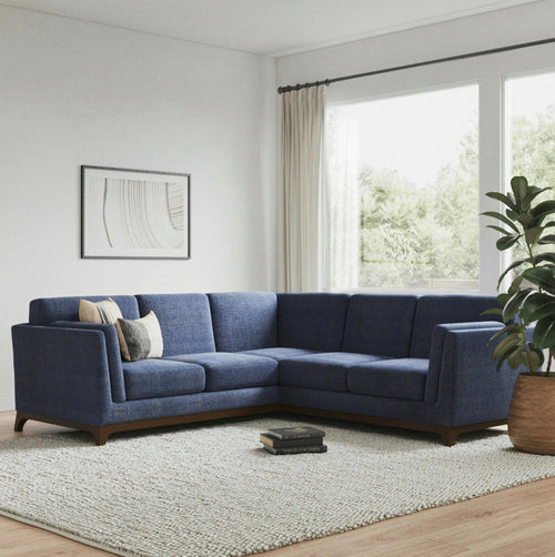 Ceni 88" Corner Sectional - Denim Blue