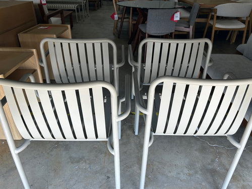 Set of 4 Sarek Outdoor Stackable Dining Armchair - Warm Stone