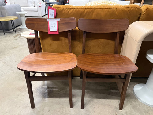 CLEARANCE Pair of Ecole Dining Chairs - Walnut