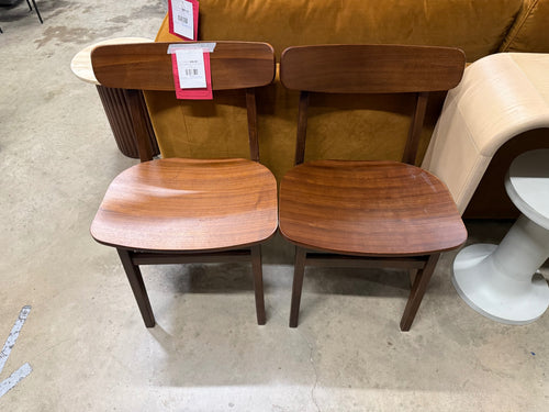 CLEARANCE Pair of Ecole Dining Chairs - Walnut