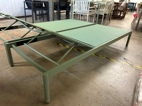 Pair of Tola 78" Outdoor Chaise Lounges - Khaki Green