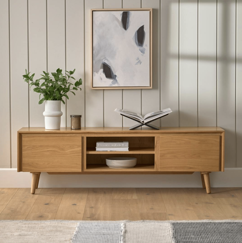 Seno 63" Low Media Unit - Oak
