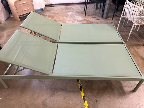 Pair of Tola 78" Outdoor Chaise Lounges - Khaki Green