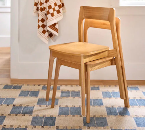 Set of 6 Gusfa Stackable Dining Chairs - Oak