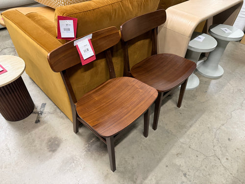 CLEARANCE Pair of Ecole Dining Chairs - Walnut