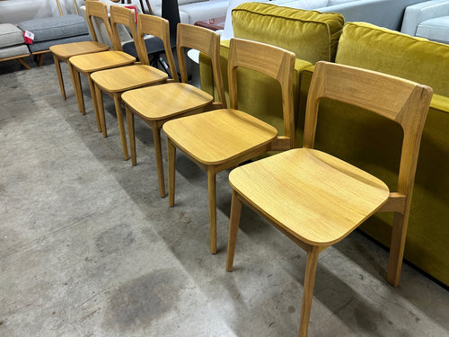 Set of 6 Gusfa Stackable Dining Chairs - Oak