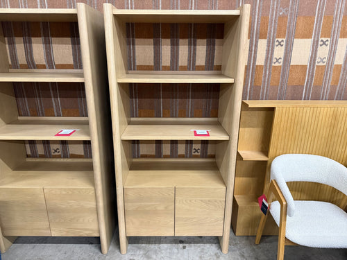 Torme 34" Bookcase With Storage, Tall - White Oak